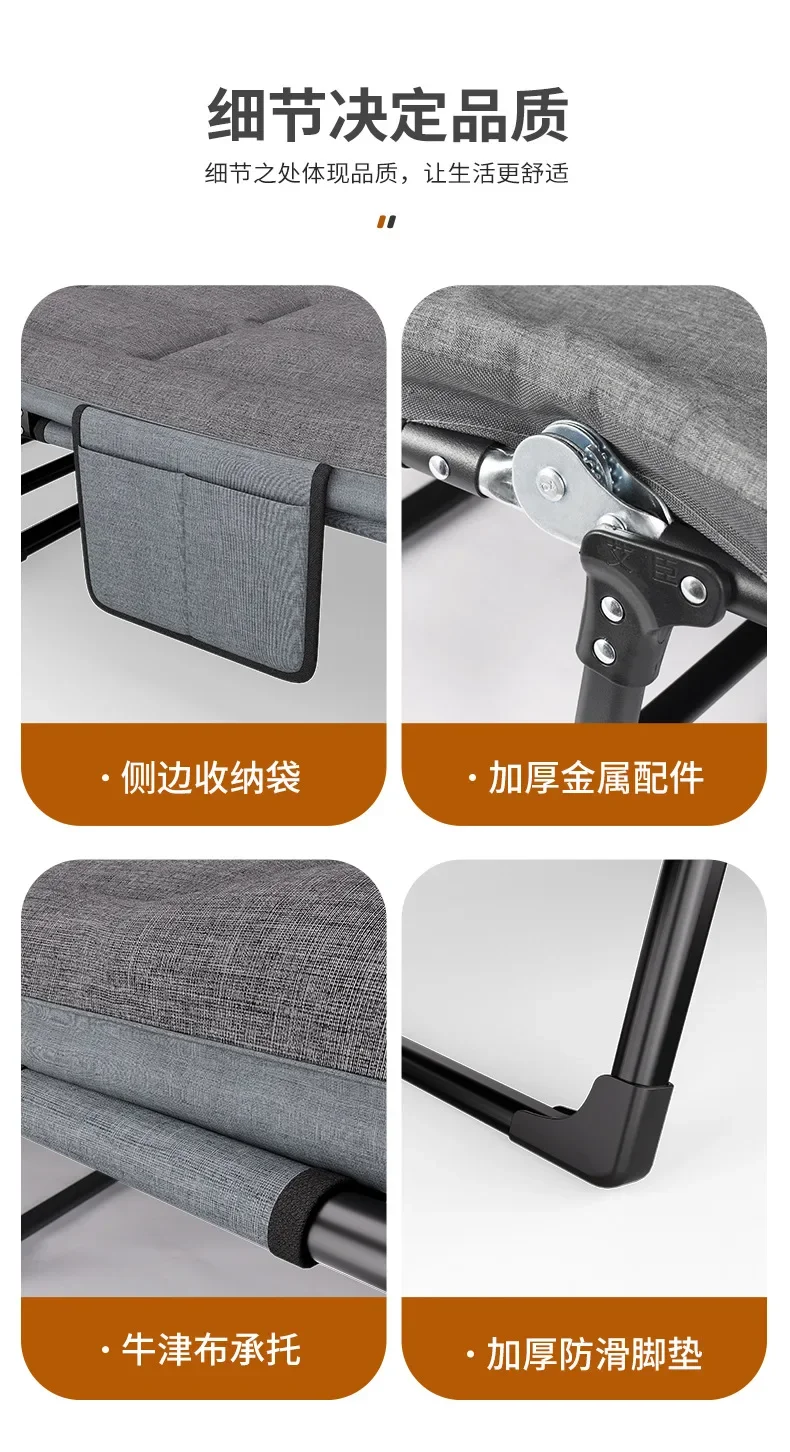 American Style Sturdy Folding Bed, Portable Adult Fold Up Bed for Office Napping, No Assembly Required