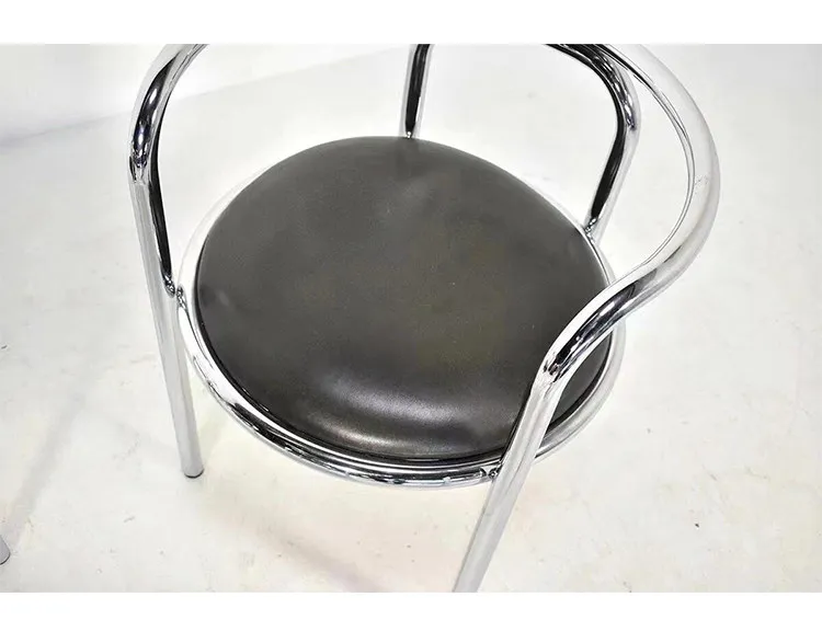 Stainless Steel Armchair with Backrest for Home, Minimalist Single Leisure Chair for Living Room, Modern Accent Seat for Bedroom