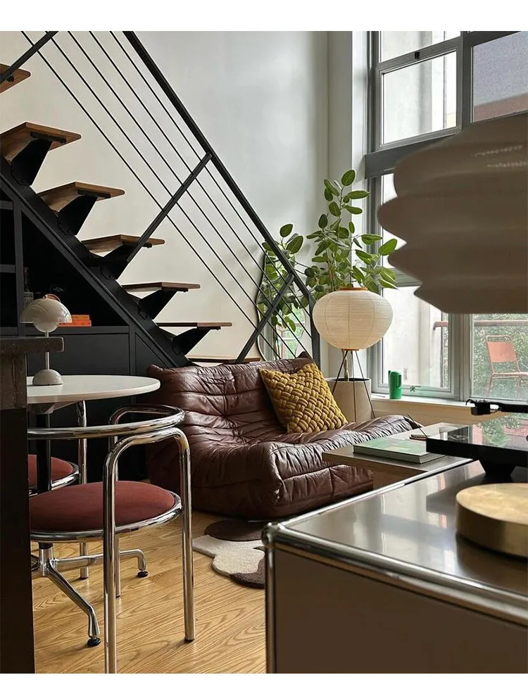Stainless Steel Armchair with Backrest for Home, Minimalist Single Leisure Chair for Living Room, Modern Accent Seat for Bedroom