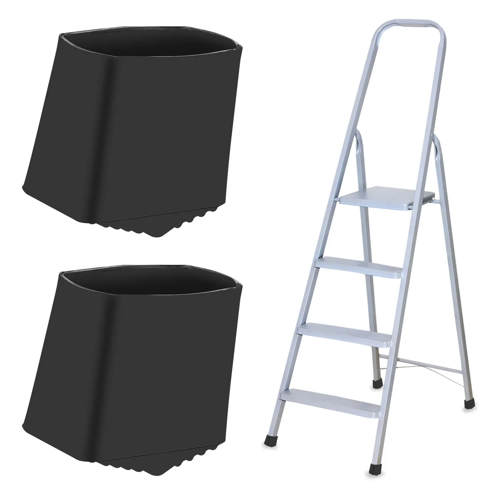 2pcs Folding Telescoping Ladders For Homes Folding Legs For Ladders For Home AntiSlip Foot Rubber Pads Ladders For Home Foot pad