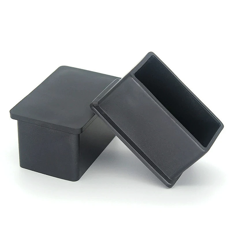 Black Square PVC Soft Chair Leg Caps Furniture Feet Covers Socks Table Pipe Plugs Waterproof Leveling Feet Floor Protector Pads