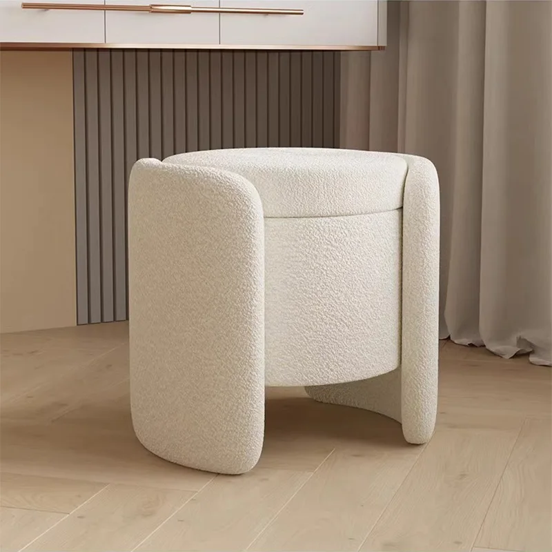Makeup Vanity Stool With Storage Dressing Stool Household Shoe Changing Stool Ottoman Seat Footrest For Home Living Room Bedroom
