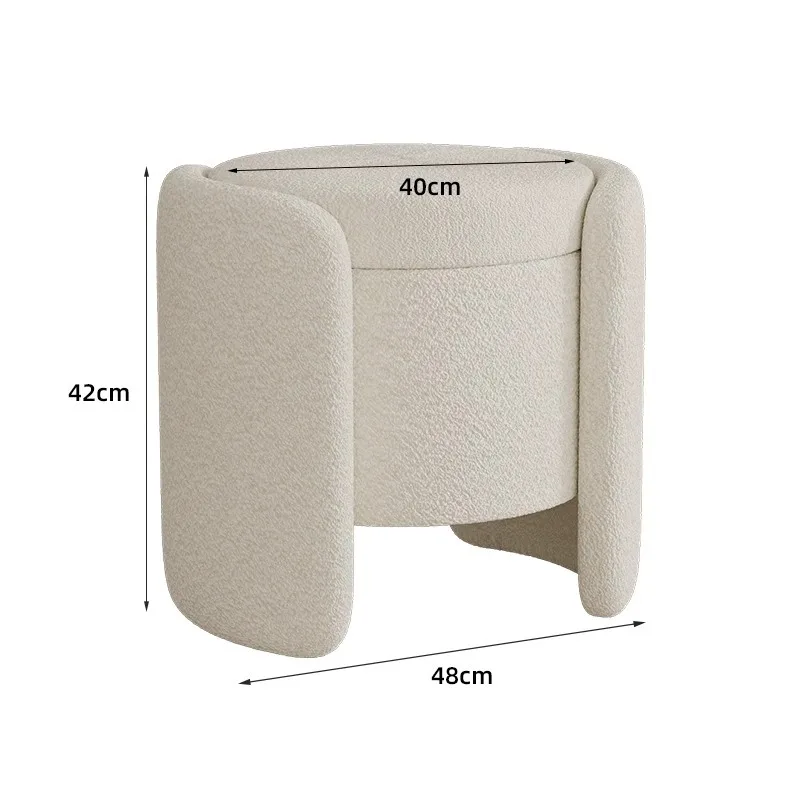 Makeup Vanity Stool With Storage Dressing Stool Household Shoe Changing Stool Ottoman Seat Footrest For Home Living Room Bedroom