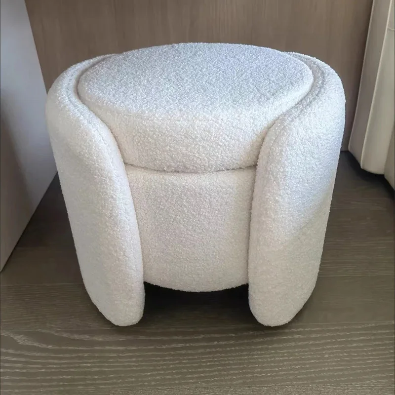 Makeup Vanity Stool With Storage Dressing Stool Household Shoe Changing Stool Ottoman Seat Footrest For Home Living Room Bedroom