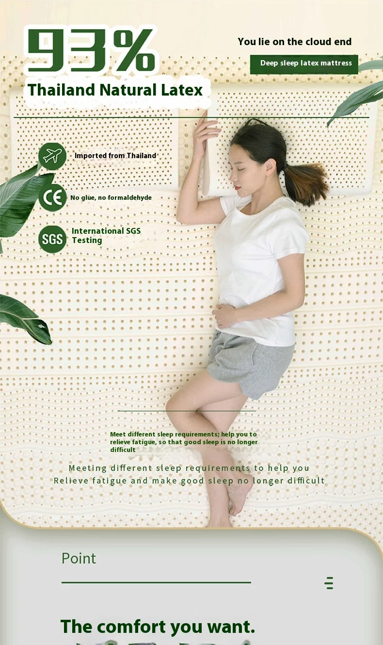 Natural Latex Double Mattresses King Size Molblly Foldable Latex Mattresses Twin Queen Folding Colchon Matrimonial Furniture