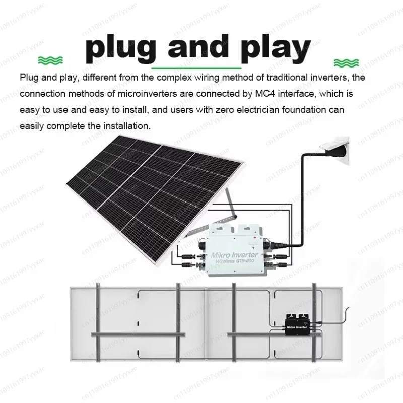 Household Balcony Solar Power GTB 800 Micro Inverter 800W Output IP65 Waterproof WiFi Smart Grid Connected Inverter