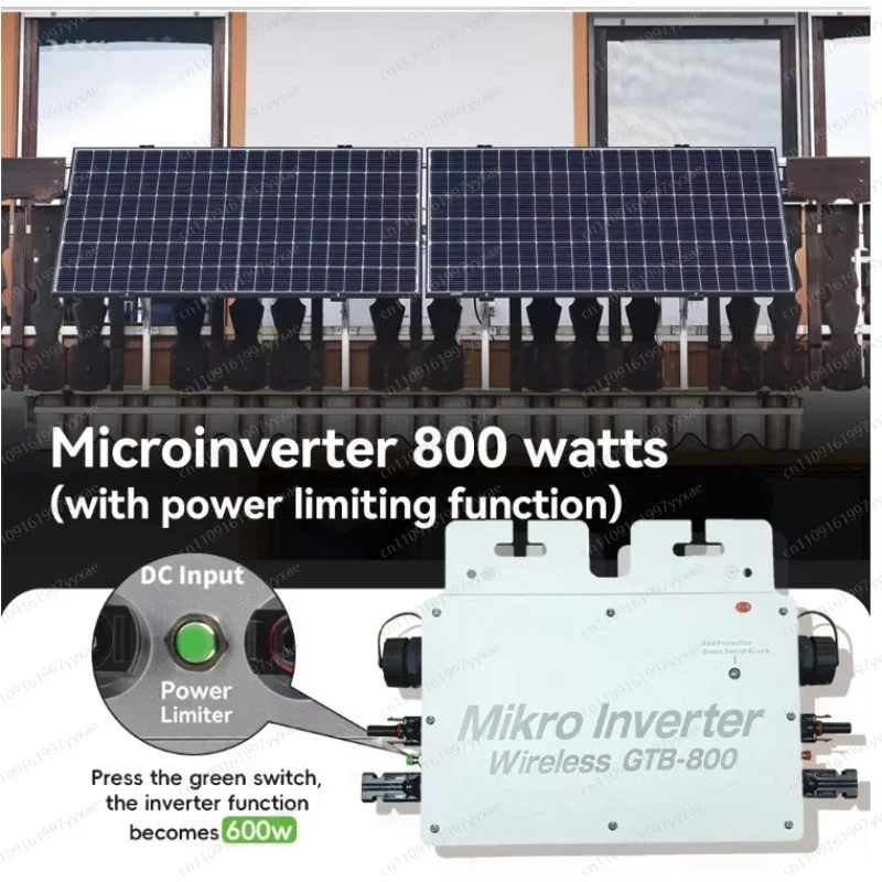 Household Balcony Solar Power GTB 800 Micro Inverter 800W Output IP65 Waterproof WiFi Smart Grid Connected Inverter