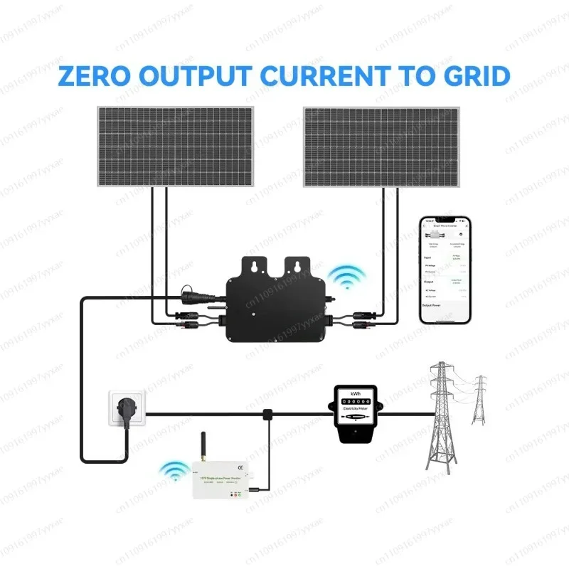 Household Balcony Solar Power GTB 800 Micro Inverter 800W Output IP65 Waterproof WiFi Smart Grid Connected Inverter