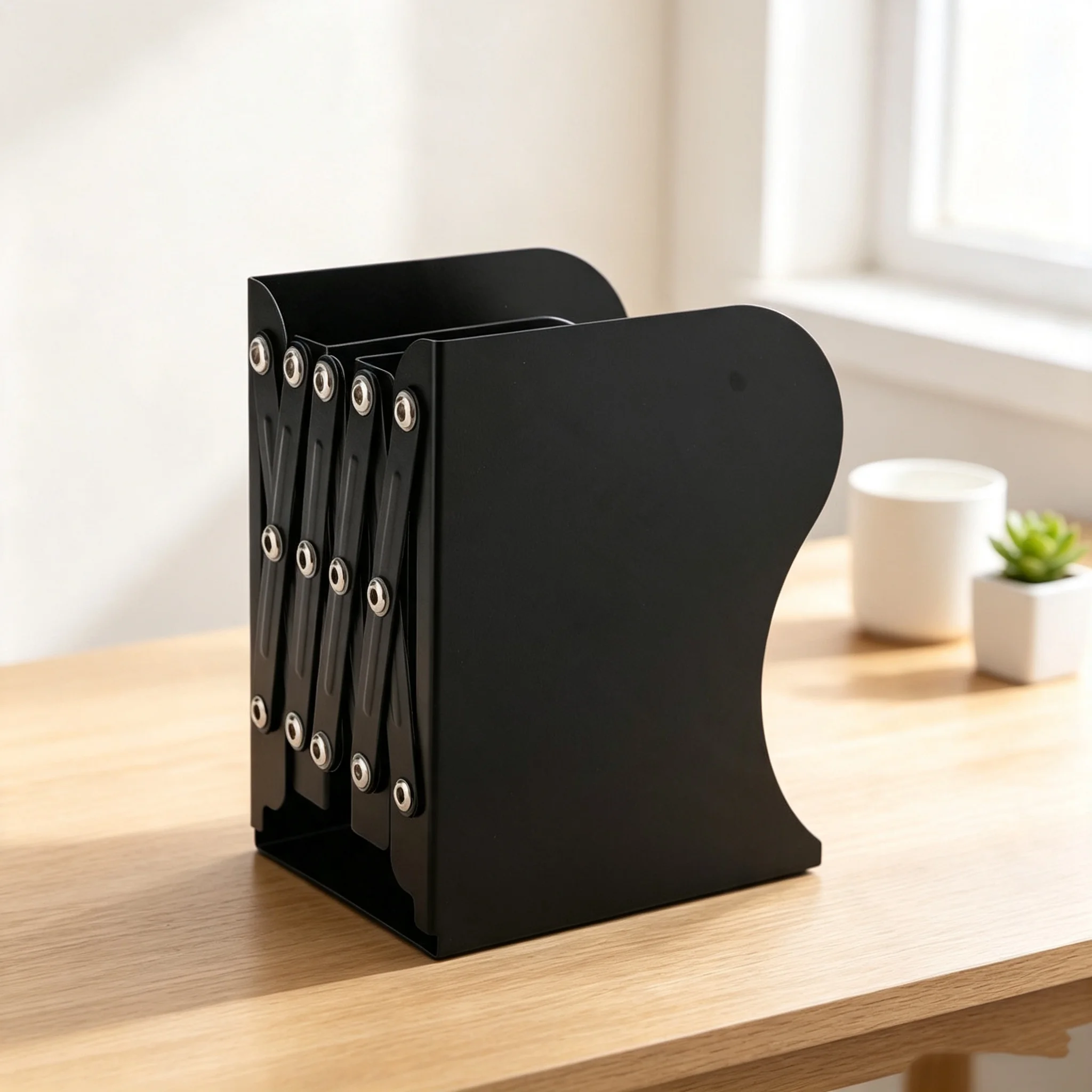 Cross border iron bookshelf with books placed on the table for student storage, and a foldable book stand with a bookshelf for h