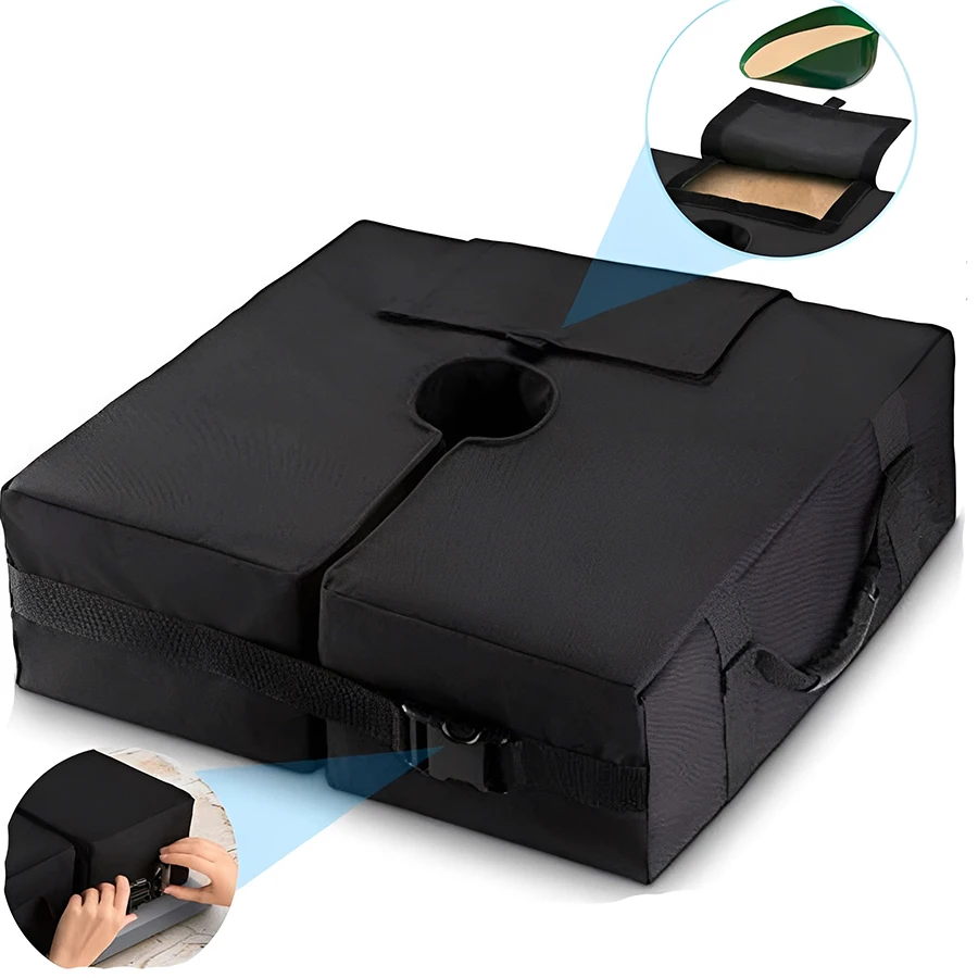 46cm Square Heavy Duty Sandbag Weight Base, Waterproof Oxford Fillable Umbrella Weight Bag for Patio Cantilever Table Umbrella
