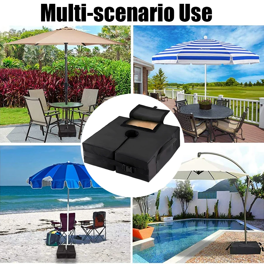 46cm Square Heavy Duty Sandbag Weight Base, Waterproof Oxford Fillable Umbrella Weight Bag for Patio Cantilever Table Umbrella