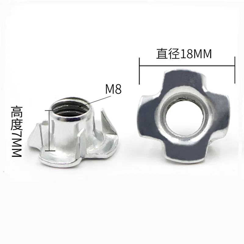 8 Pairs M8 35mm Furniture Levelers Table Leveling Foot Adjustable W/T-Nuts (8 PCS Furniture Leg Screws & 8 PCS T-Nuts)