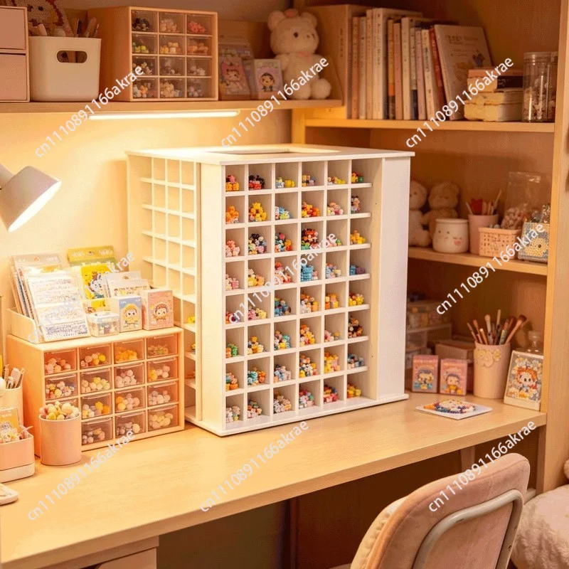 Desktop bean storage box, bottle and can grid sorting, rotating rack ornament,multi-grid classification storage rack