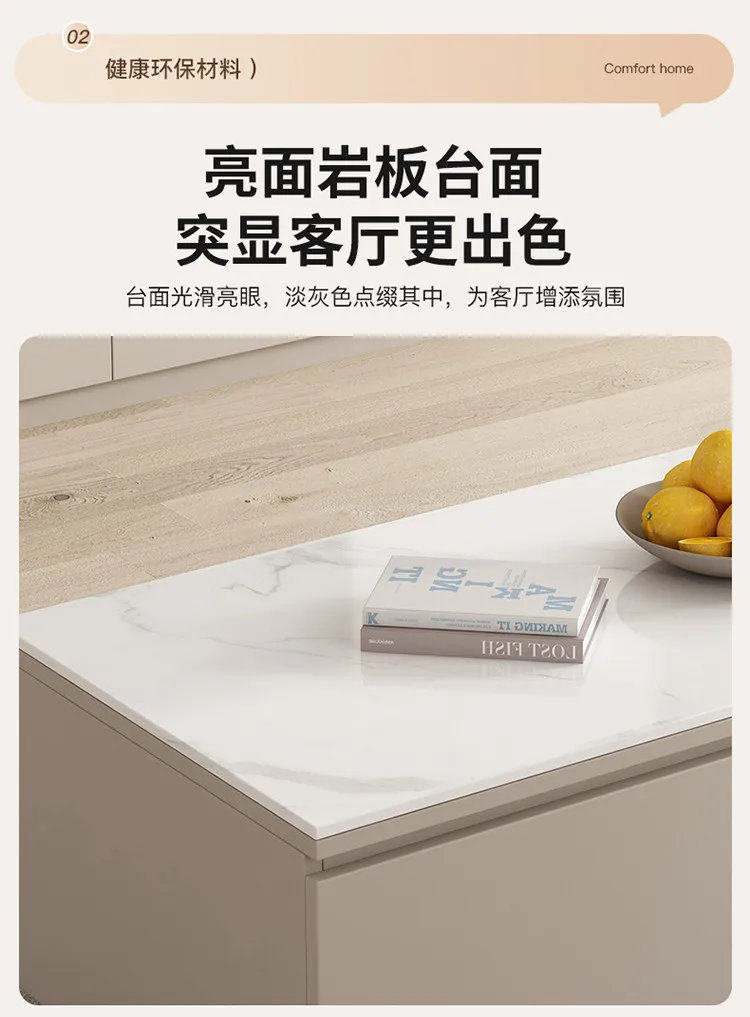 Living Room Furniture Rock Slab TV Cabinet Living Room Solid Wood Drawers Entertainment Display Floor Mid Century Tv Stands