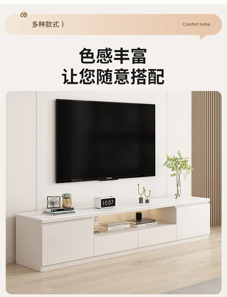 Living Room Furniture Rock Slab TV Cabinet Living Room Solid Wood Drawers Entertainment Display Floor Mid Century Tv Stands
