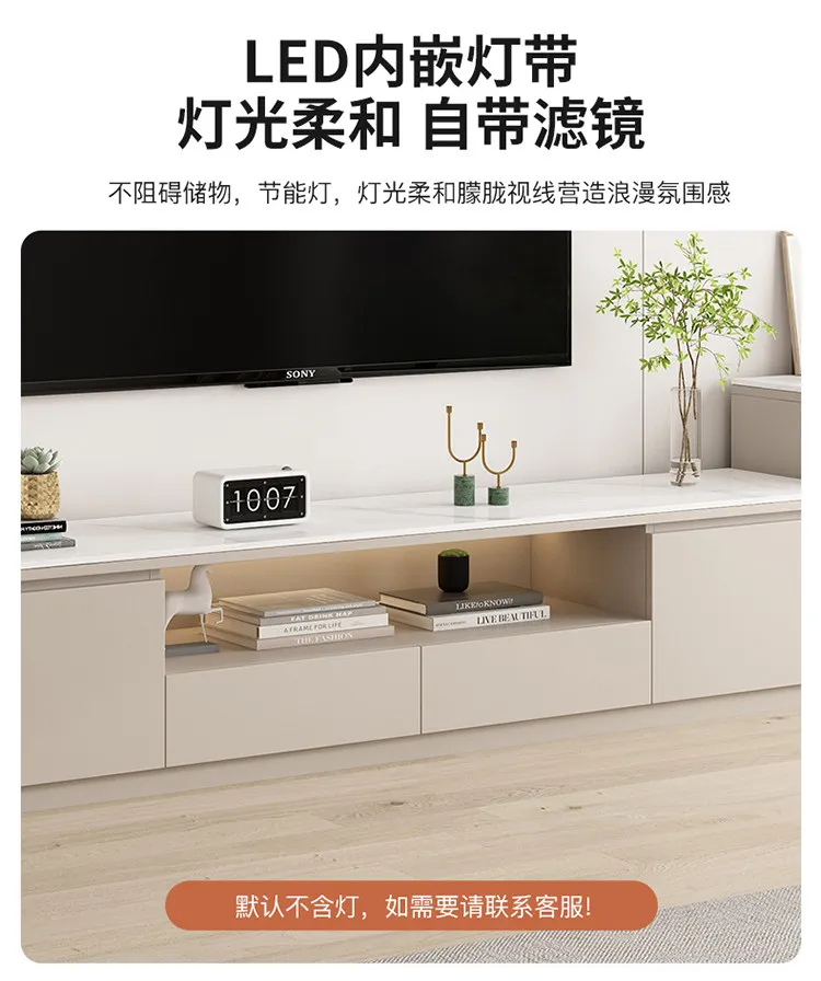 Living Room Furniture Rock Slab TV Cabinet Living Room Solid Wood Drawers Entertainment Display Floor Mid Century Tv Stands