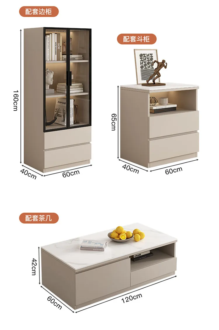 Living Room Furniture Rock Slab TV Cabinet Living Room Solid Wood Drawers Entertainment Display Floor Mid Century Tv Stands