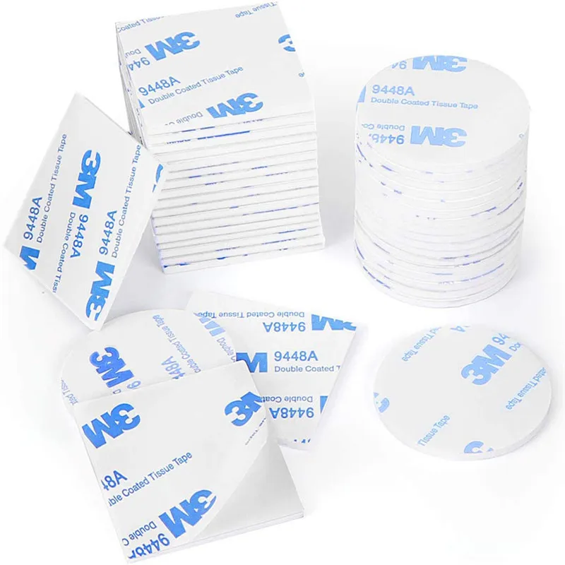 500Pcs Double Sided Strong Adhesive Tape EVA Foam Self Mounting Sticky Pad With Glue Wall stickers Round Rectangl Black White