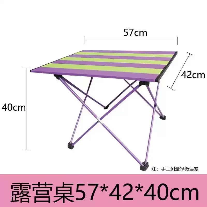 Portable Aluminum Dopamine Folding Camping Table Colorful Outdoor Picnic Desk Rectangular Egg Roll Style Dining Table