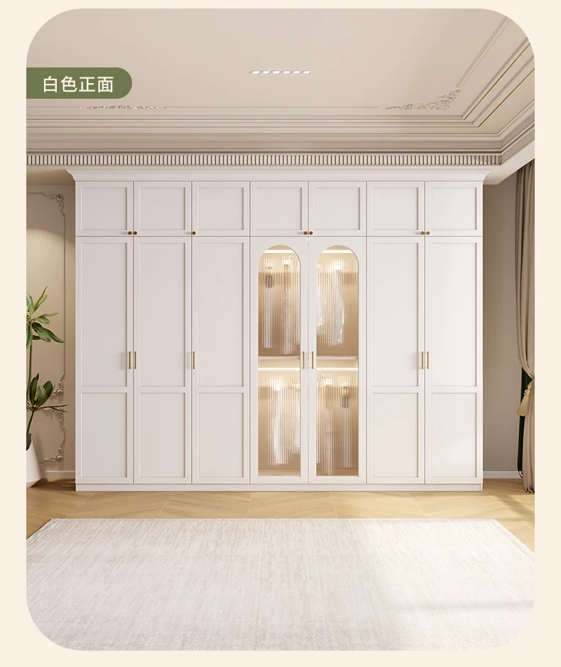 American Children Bedroom Wardrobe Green French Cream European Storage Open Closet Cabinets Clothes 2025 Armario Furniture