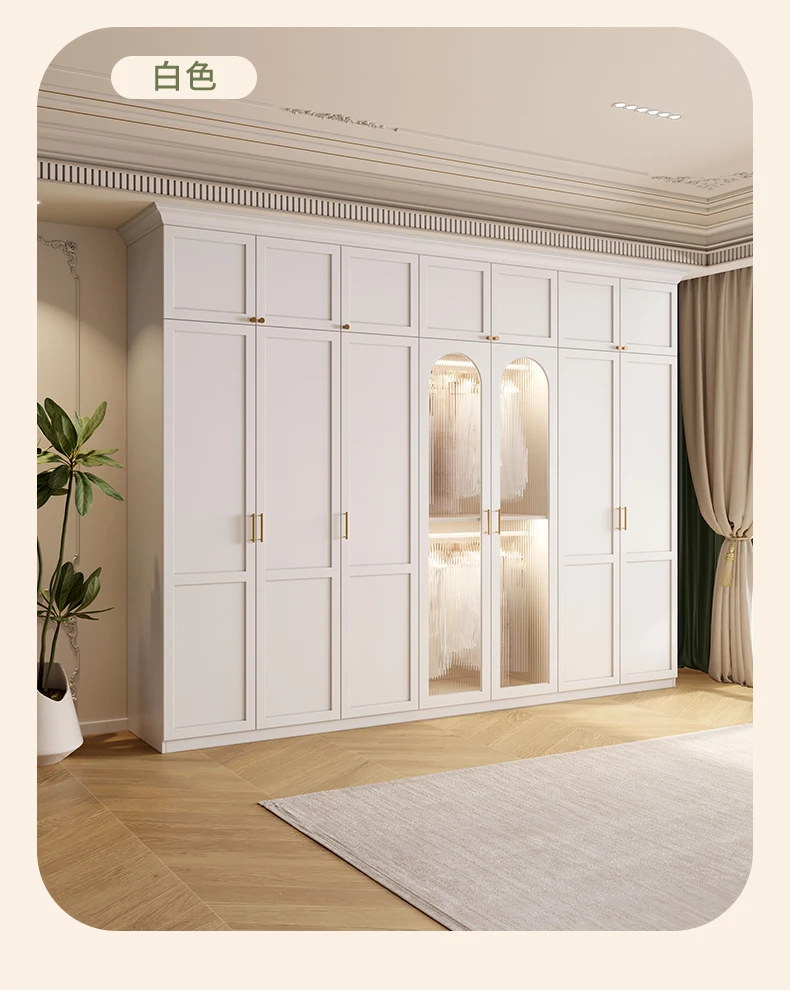 American Children Bedroom Wardrobe Green French Cream European Storage Open Closet Cabinets Clothes 2025 Armario Furniture