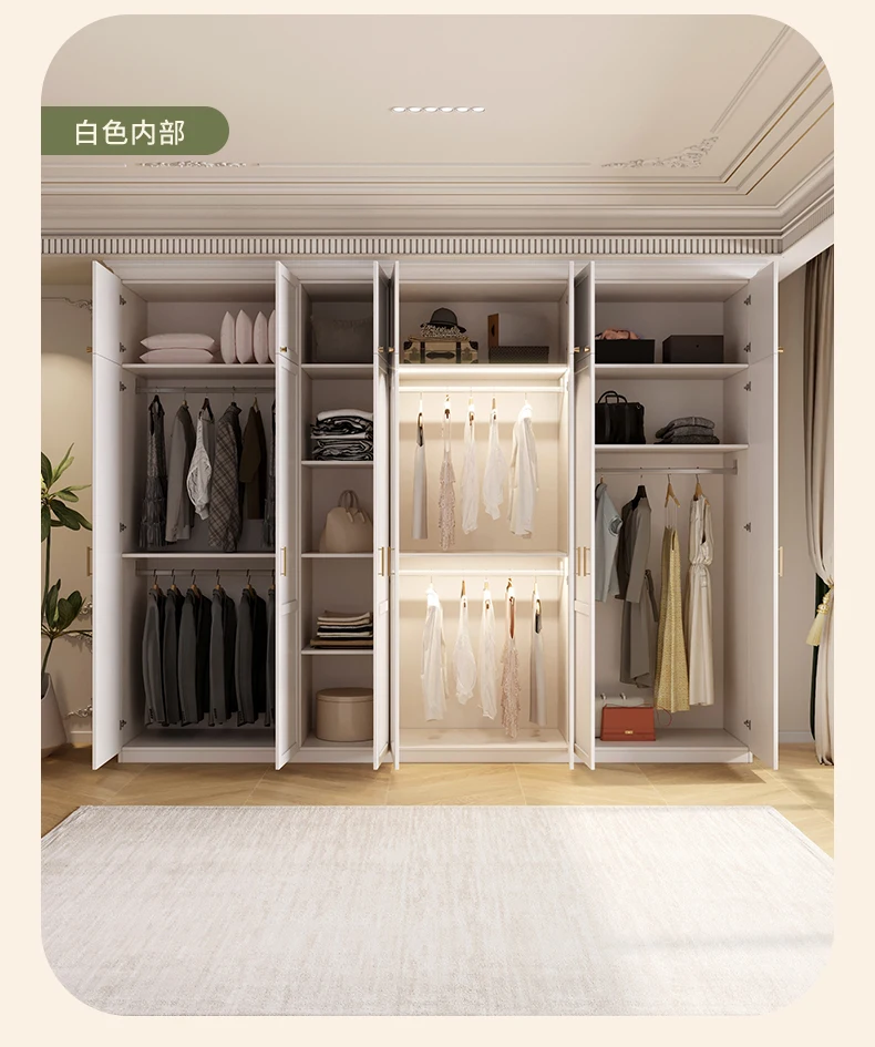 American Children Bedroom Wardrobe Green French Cream European Storage Open Closet Cabinets Clothes 2025 Armario Furniture