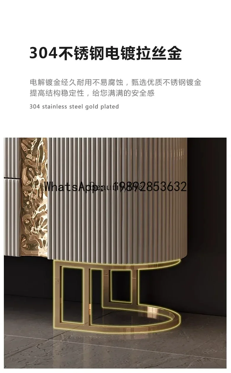 HH 88.Italian porch cabinet light luxury dining side cabinet solid wood entry shoe cabinet villa living room