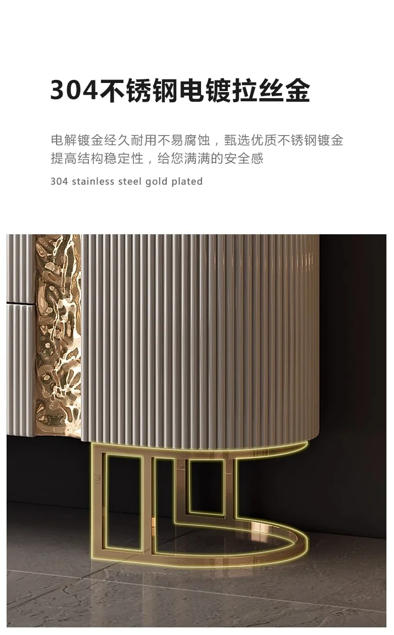 HH 88.Italian porch cabinet light luxury dining side cabinet solid wood entry shoe cabinet villa living room