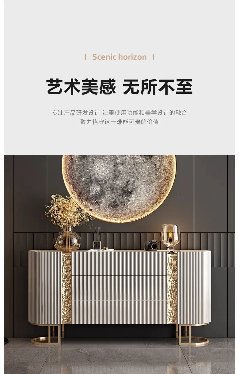 HH 88.Italian porch cabinet light luxury dining side cabinet solid wood entry shoe cabinet villa living room