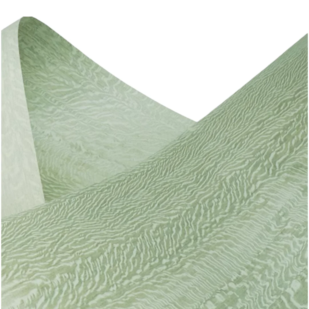 L:2.5meters Width:180mm T:0.25mm Apple green natural tiger wood veneer Furnishings Home Decor DIY Projects Guitar Finishes