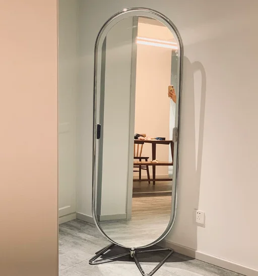 Rotating Full Body Mirror Home Bedroom Fitting Floor Internet Celebrity Stainless Steel Floor Dressing Mirror