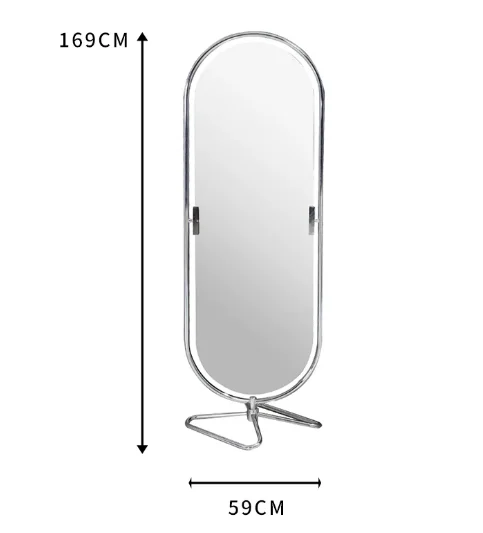 Rotating Full Body Mirror Home Bedroom Fitting Floor Internet Celebrity Stainless Steel Floor Dressing Mirror