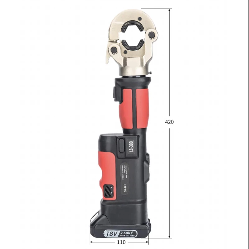 LS-300 Cordless Electric Hydraulic Crimping Pliers Portable Hand Tool for Copper & Aluminum Terminal Clamping