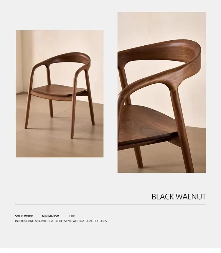 Wood Modern Dining Chairs Nordic Outdoor Luxury Home Dining Chairs Modern Arm Nordic Chaises Salle Manger Outdoor Furniture
