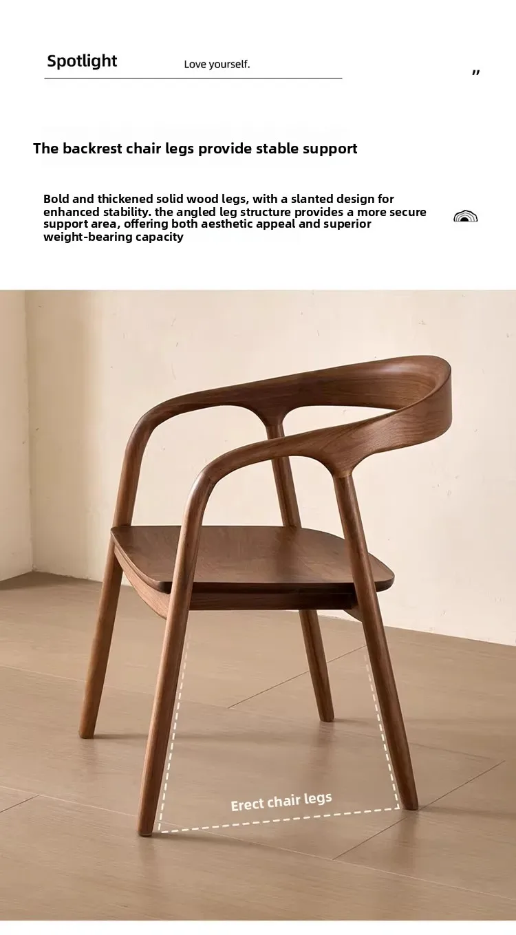 Wood Modern Dining Chairs Nordic Outdoor Luxury Home Dining Chairs Modern Arm Nordic Chaises Salle Manger Outdoor Furniture