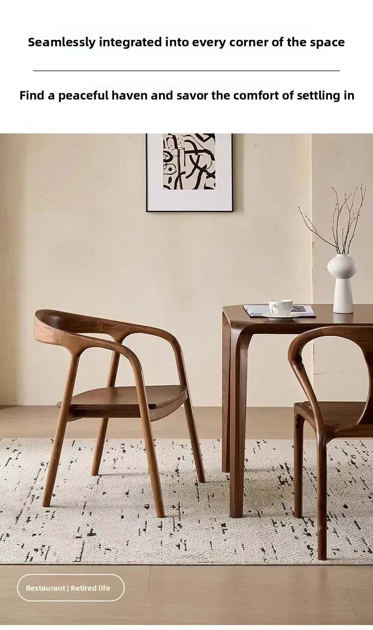 Wood Modern Dining Chairs Nordic Outdoor Luxury Home Dining Chairs Modern Arm Nordic Chaises Salle Manger Outdoor Furniture
