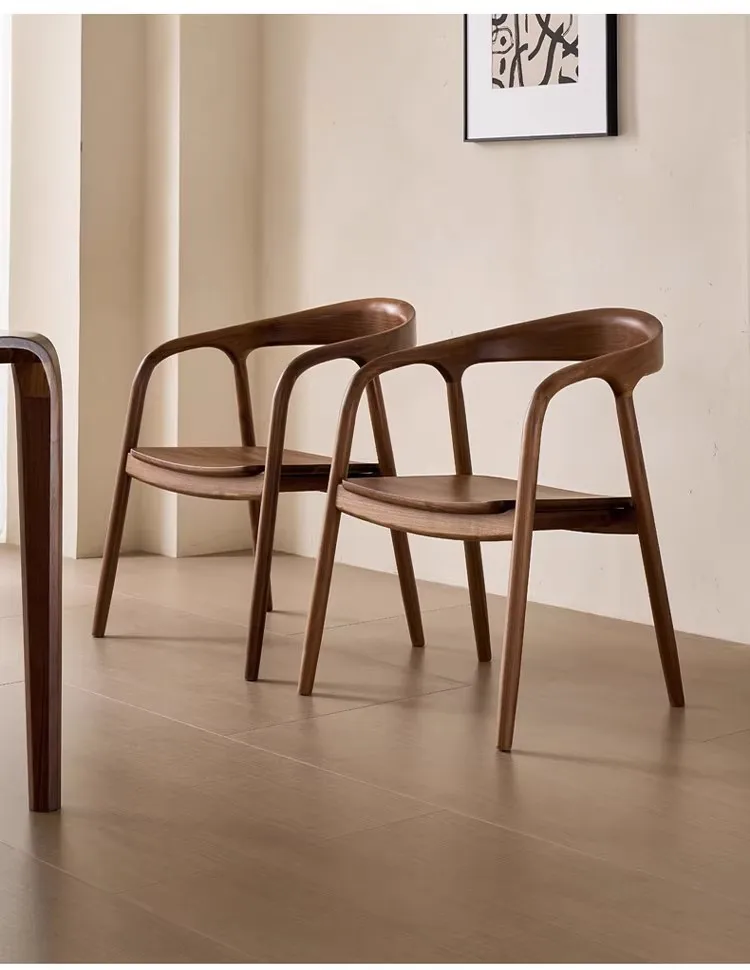 Wood Modern Dining Chairs Nordic Outdoor Luxury Home Dining Chairs Modern Arm Nordic Chaises Salle Manger Outdoor Furniture