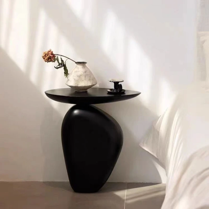 Creative Modern Pebble Shape Edge Few Black Special-shaped Home Living Room Coffee Tables Bedroom Bedside Table طاولات القهوة