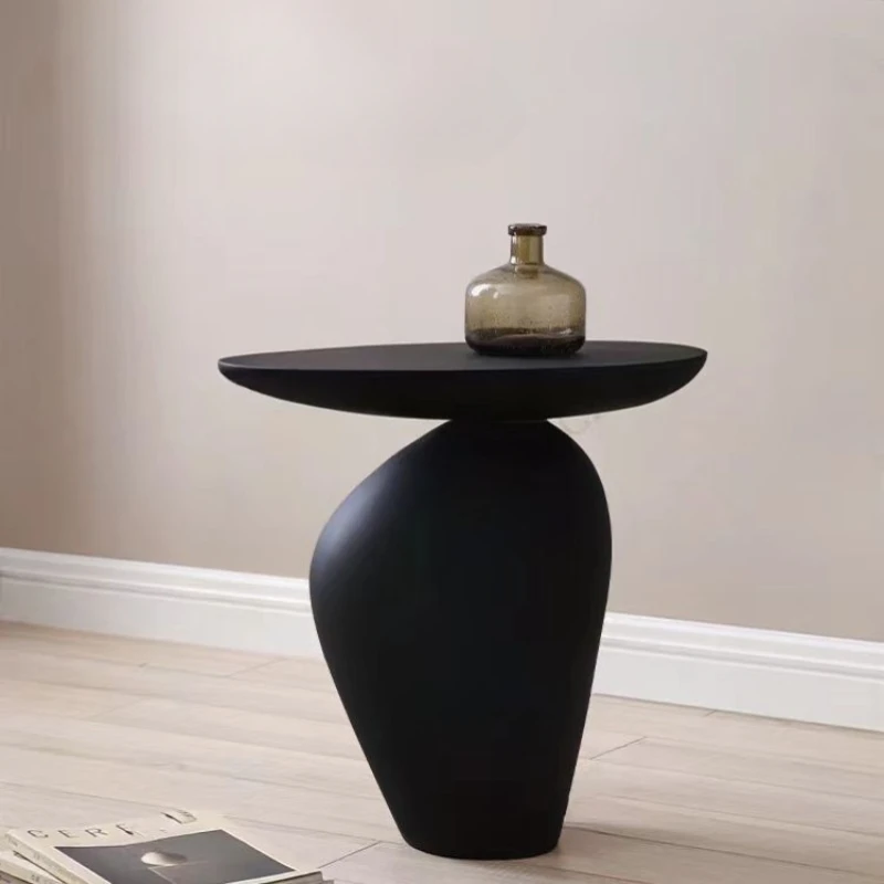 Creative Modern Pebble Shape Edge Few Black Special-shaped Home Living Room Coffee Tables Bedroom Bedside Table طاولات القهوة