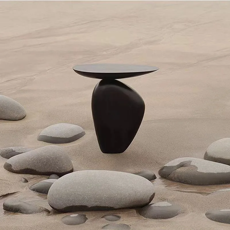 Creative Modern Pebble Shape Edge Few Black Special-shaped Home Living Room Coffee Tables Bedroom Bedside Table طاولات القهوة