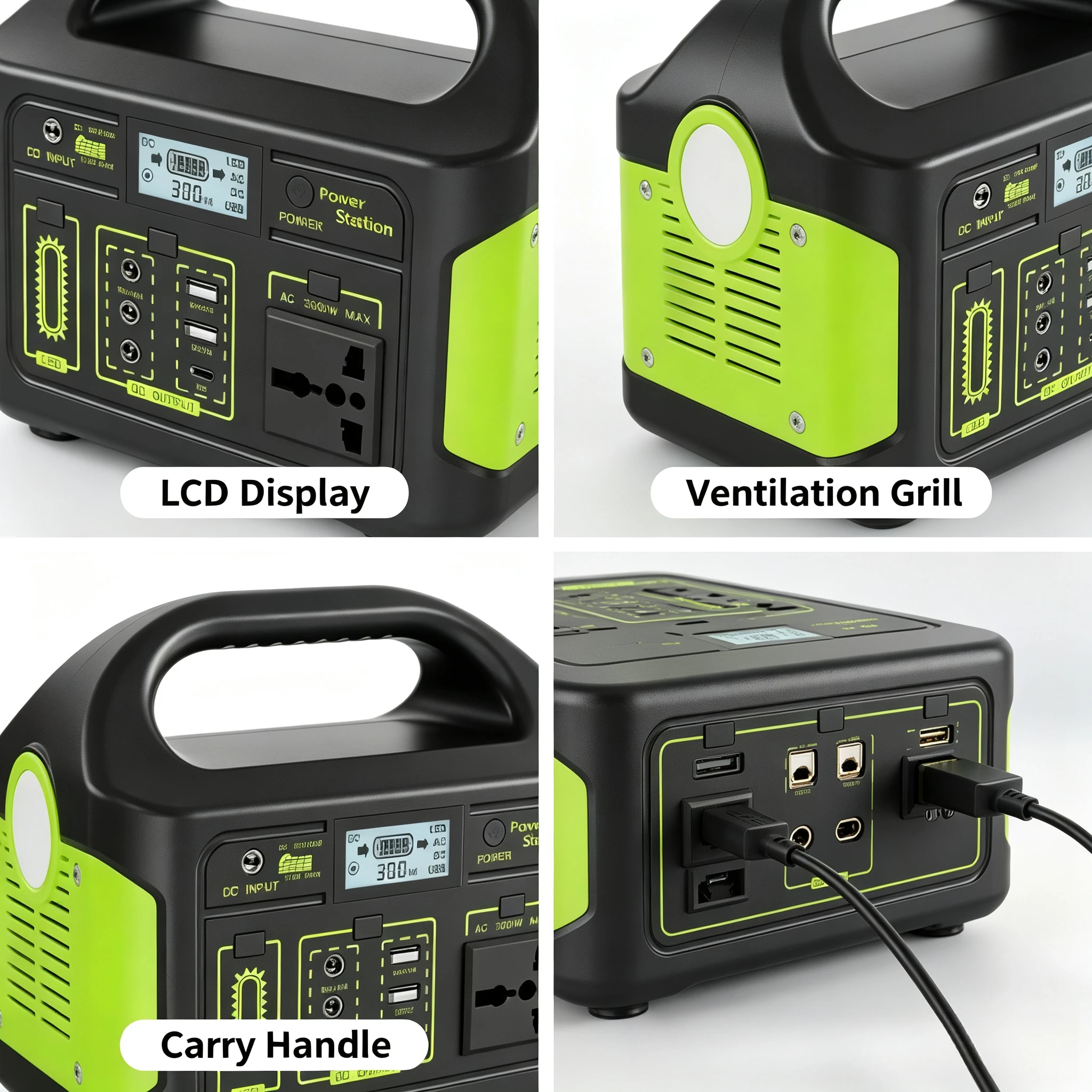 300W Portable Power Station 204.8Wh Solar Generator Compact Outdoor Emergency Power Supply For Camping RV Trip