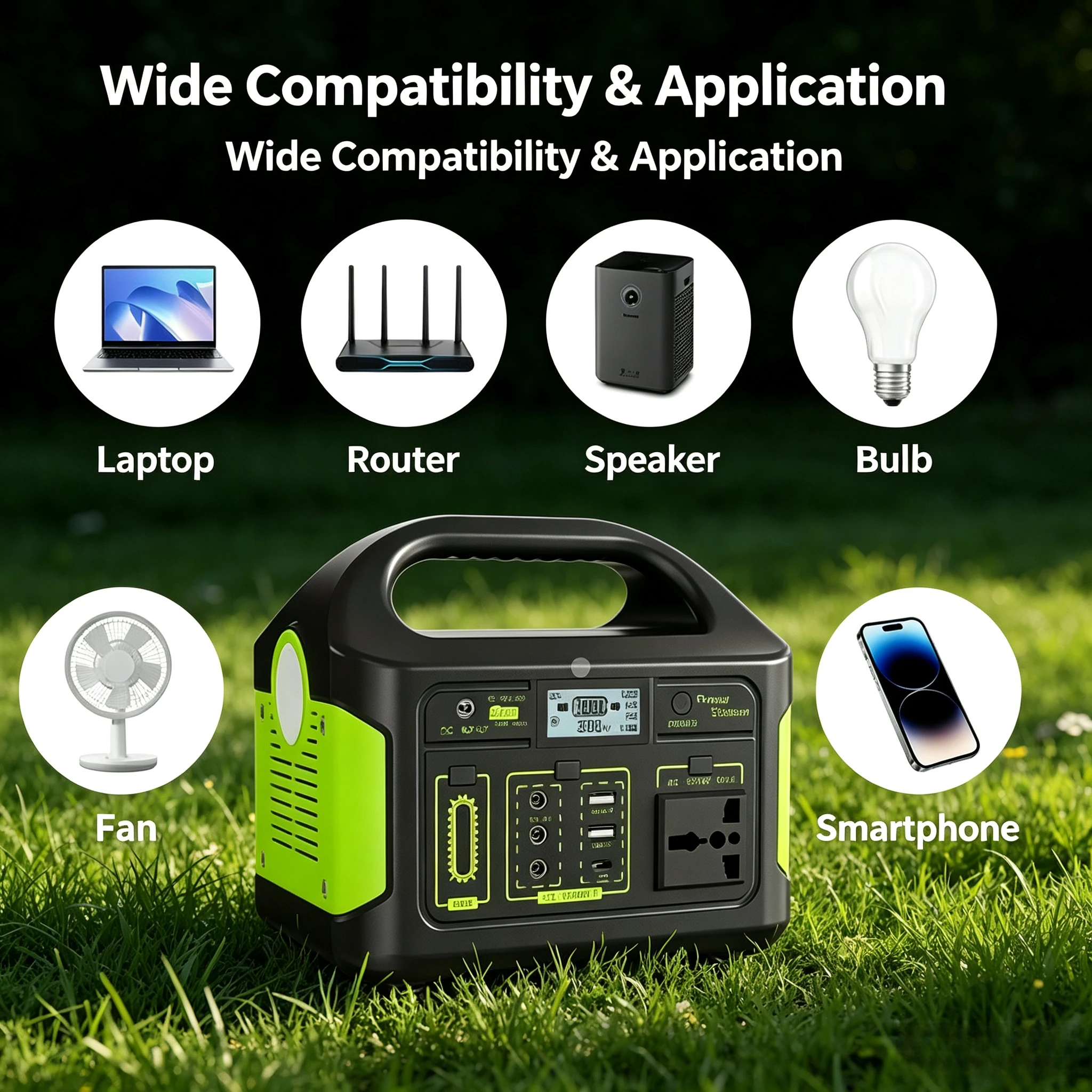 300W Portable Power Station 204.8Wh Solar Generator Compact Outdoor Emergency Power Supply For Camping RV Trip