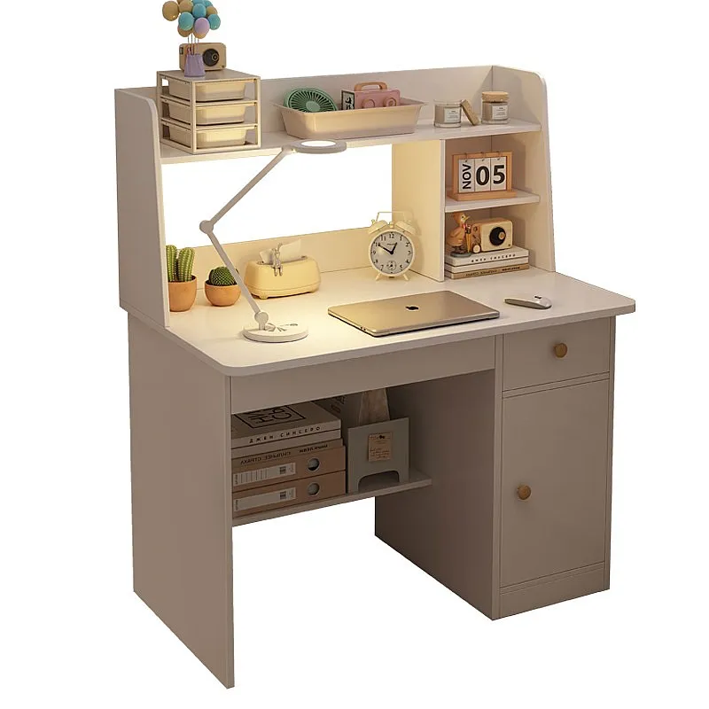 Desk Bookshelf Integrated Writing Desk with Bookcase for Bedroom Home Office Student Workbench