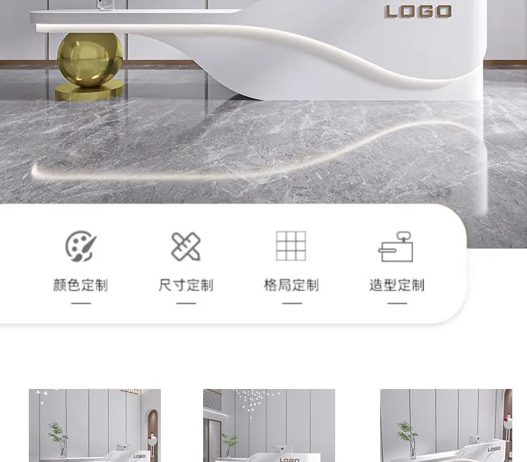 Minimalist Modern Reception Desks Beauty Luxury Salon Unique Wood Reception Desks Organizers Simple Escritorio Office Furniture