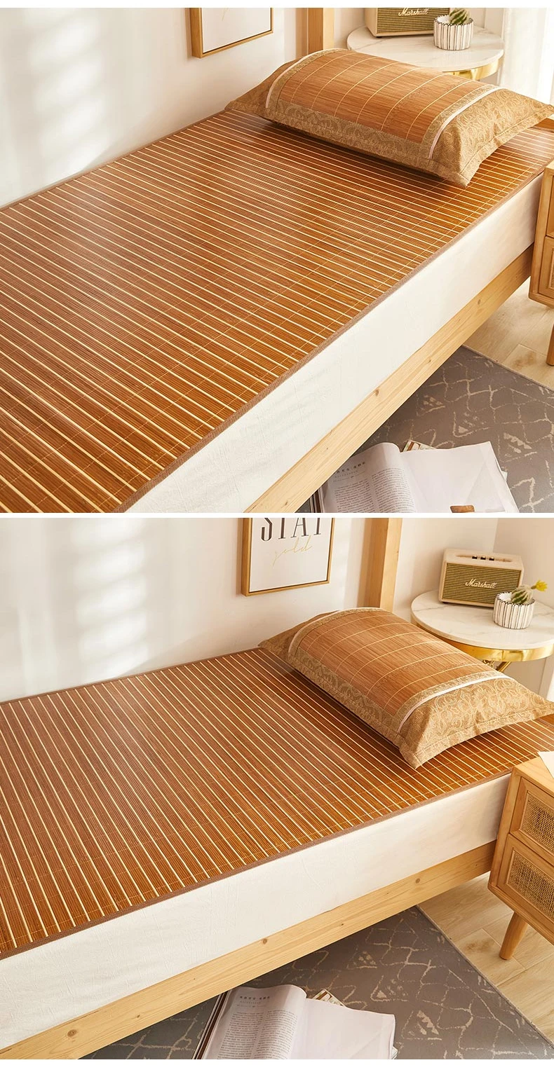 Summer Bamboo Mat Ice Silk Mattress Naked Sleeping Students Dormitory Single Mattress Home Folding Grass Mat Natural Bamboo Mat