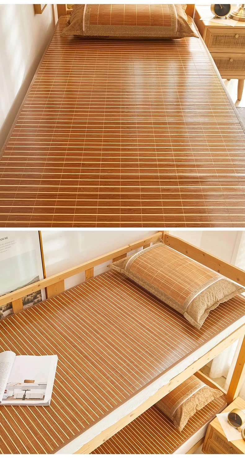 Summer Bamboo Mat Ice Silk Mattress Naked Sleeping Students Dormitory Single Mattress Home Folding Grass Mat Natural Bamboo Mat