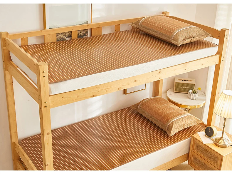 Summer Bamboo Mat Ice Silk Mattress Naked Sleeping Students Dormitory Single Mattress Home Folding Grass Mat Natural Bamboo Mat