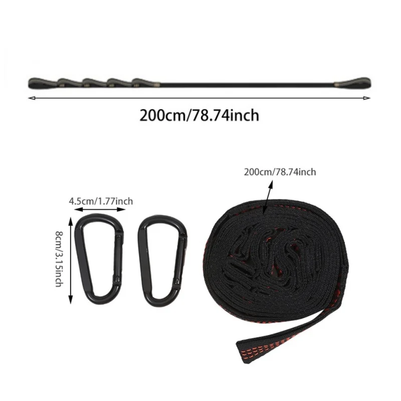 2Pcs High Bearing Capacity Hammock Straps 600lbs Breaking Strength Polyester Hammock Belt Rope 5 Ring Correias De Poliéster