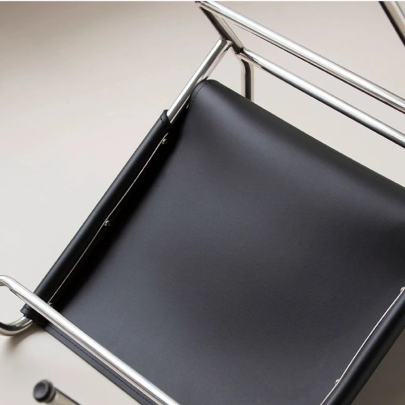 Stainless Steel Chair Kitchen Retro Dining Chairs Household Movable Makeup Stools Bedroom Decorative Without Armrests Furniture