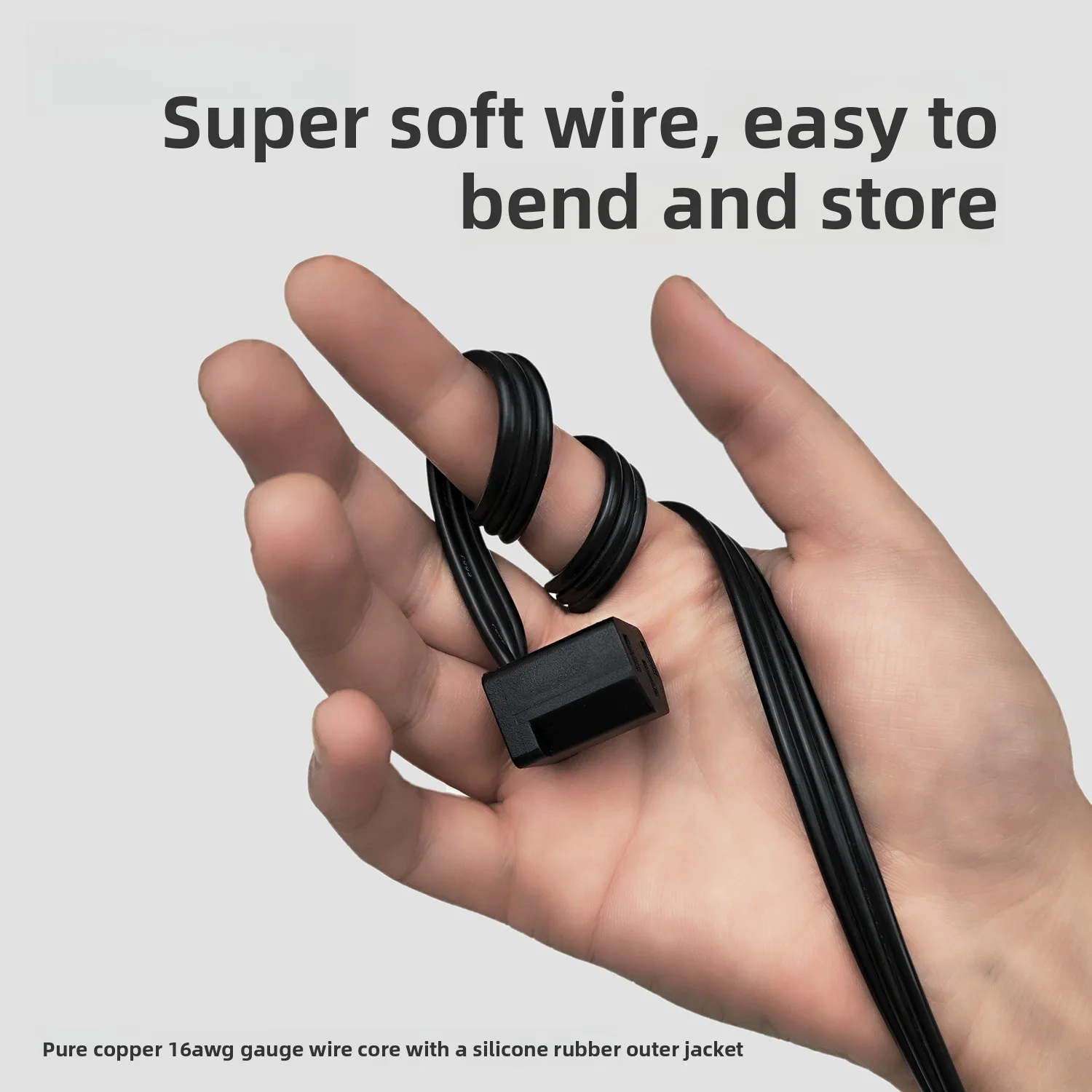Computer Power Supply 90 Degree Elbow Extension Cable Ultra-thin and Ultra Soft Male and Female Plug Three Hole C13 To C14